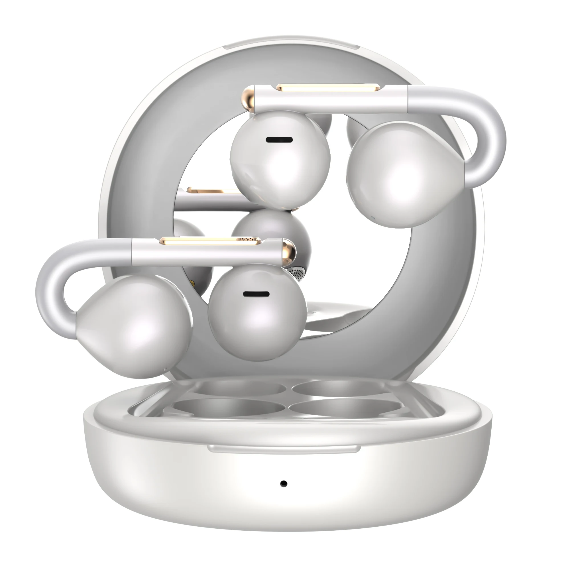 F27A in White — Earbuds & case