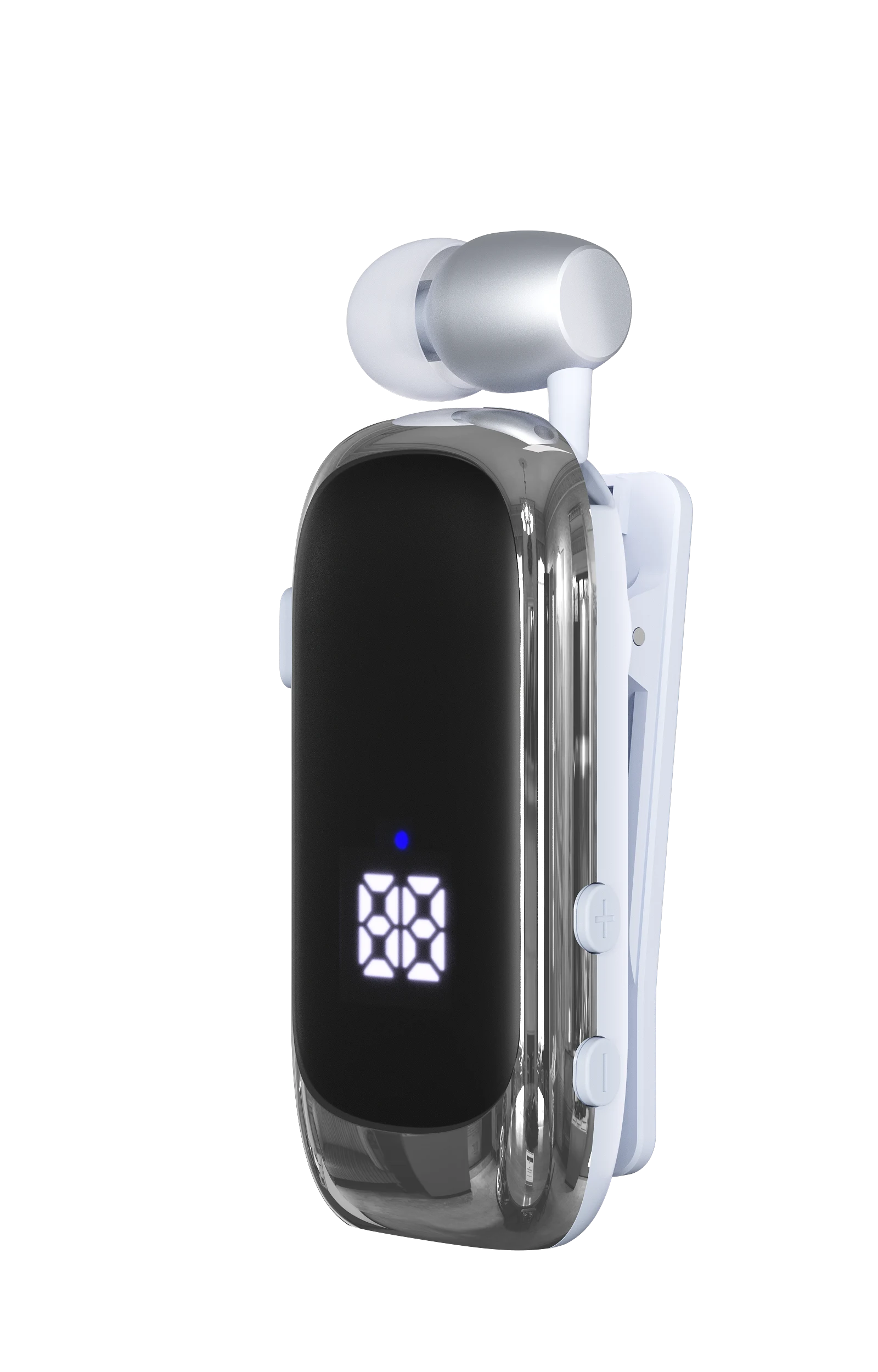 K88 in White / Silver frame — Three-quarter view